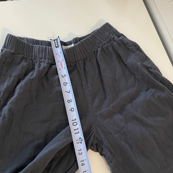 Pact Coastal Organic Cotton Double Gauze Wide Leg Cropped Culotte Pant Black L - Picture 10 of 11